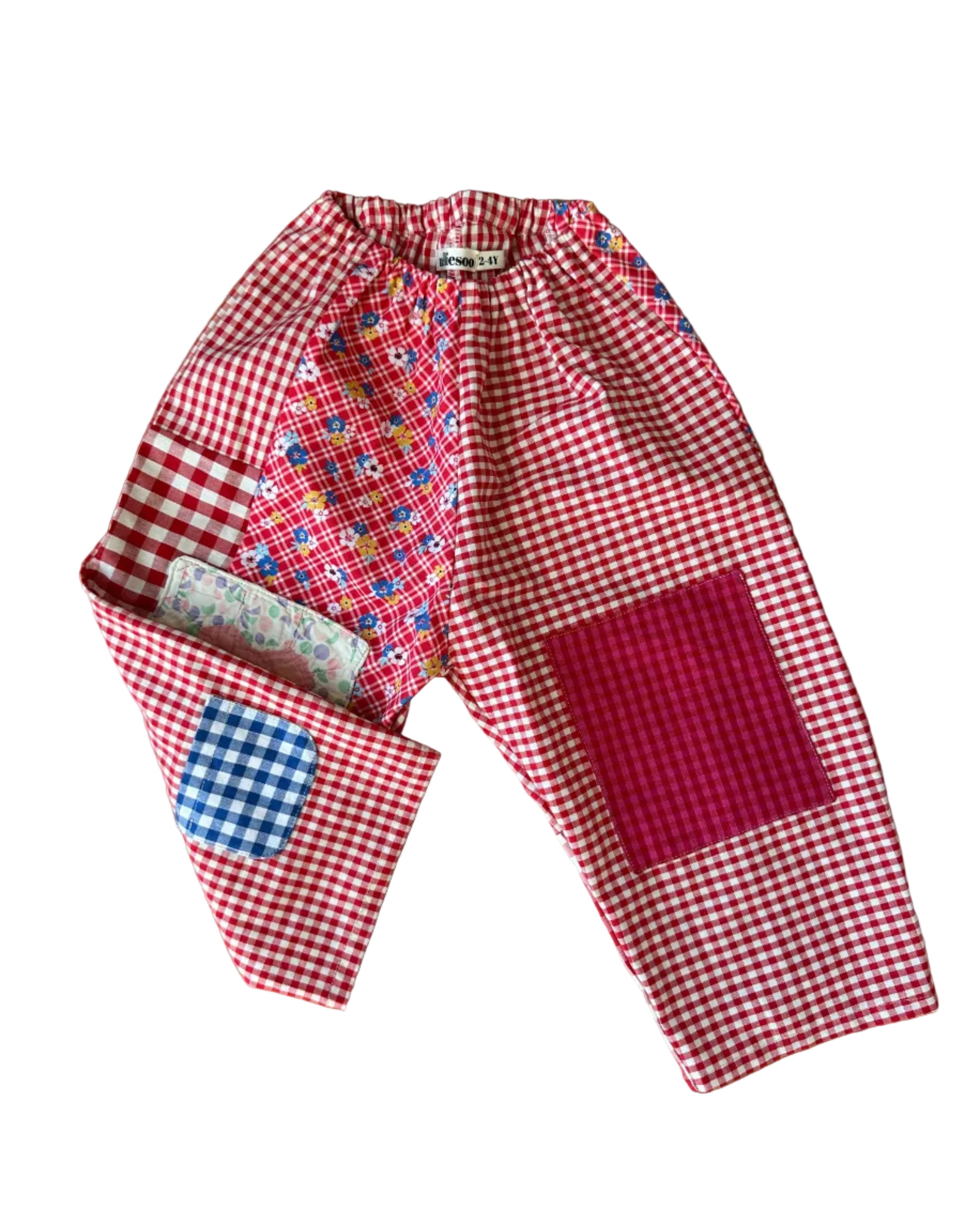 Patchwork Gojengee Pants- Red Multi