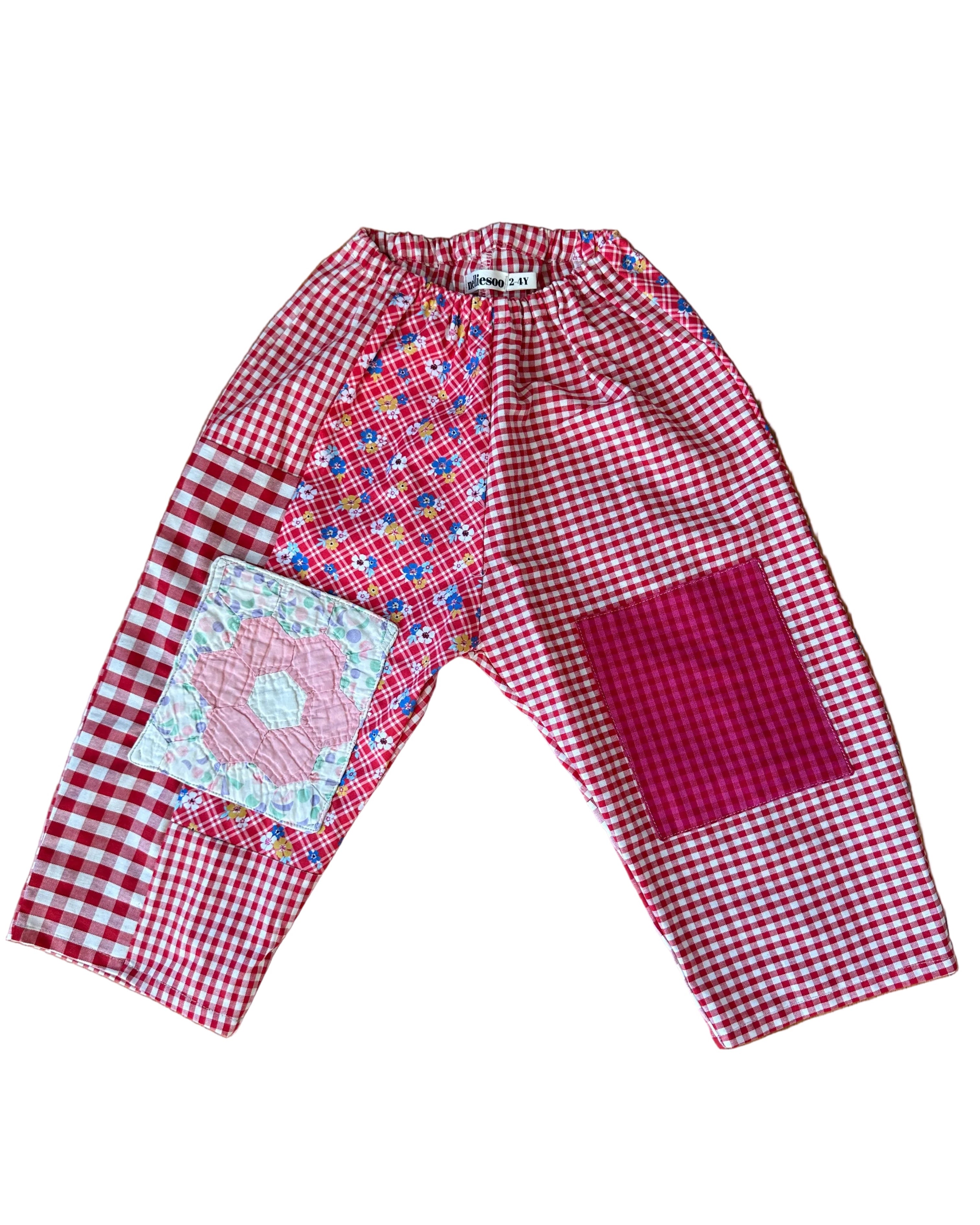 Patchwork Gojengee Pants- Red Multi