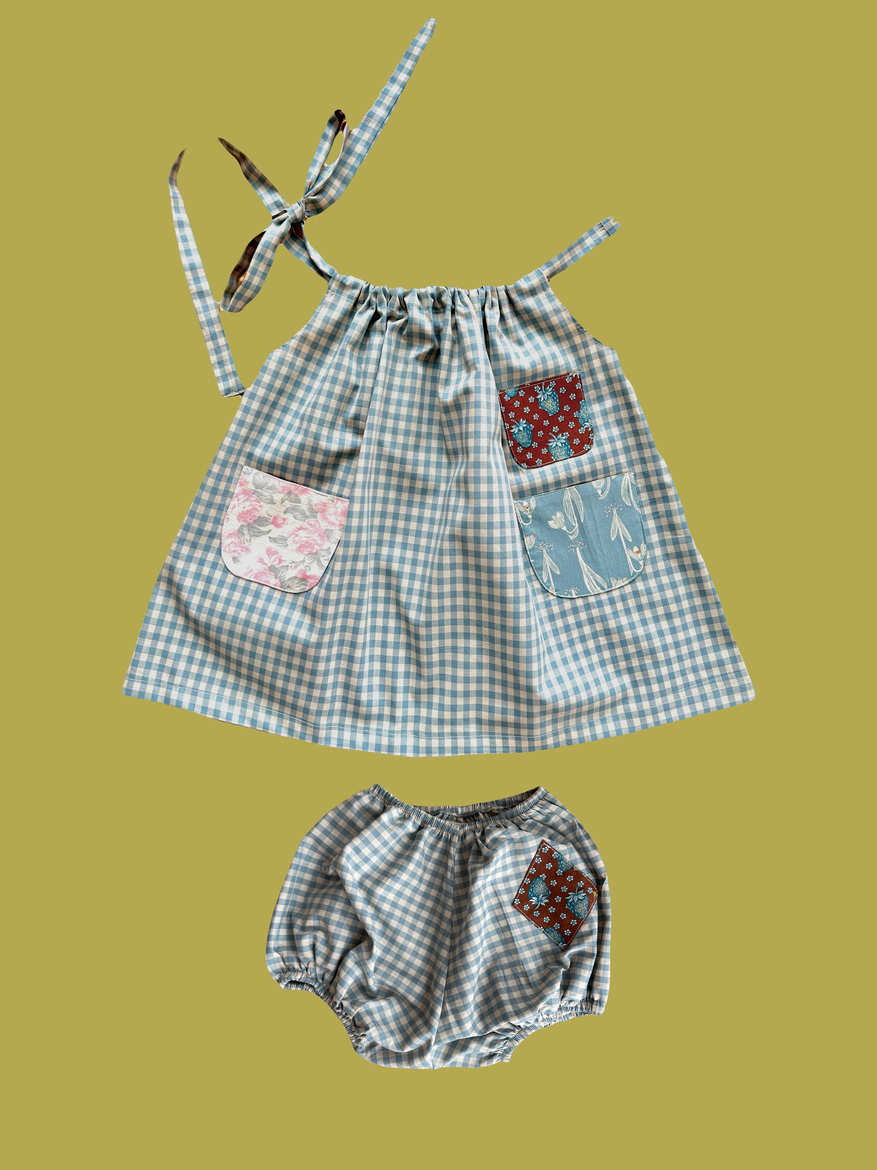 Bloomer Shorts | Dusty Blue Gingham – NellieSoo