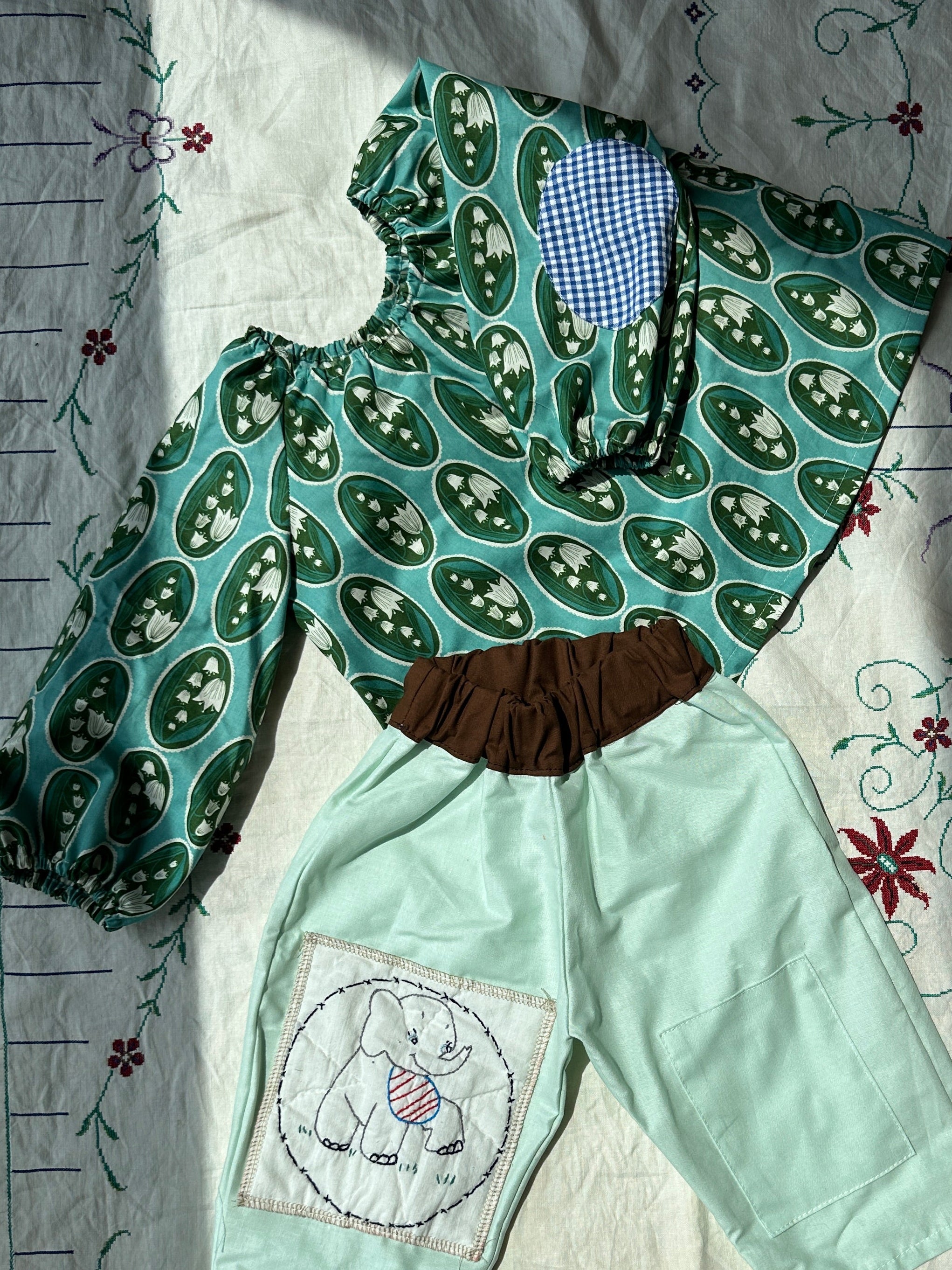 Kids Balloon Blouse | Lily of the Valley (Teal )