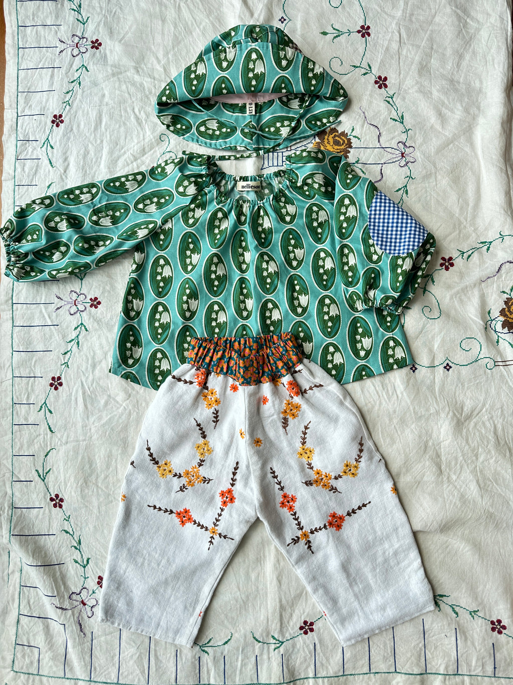 Kids Balloon Blouse | Lily of the Valley (Teal )