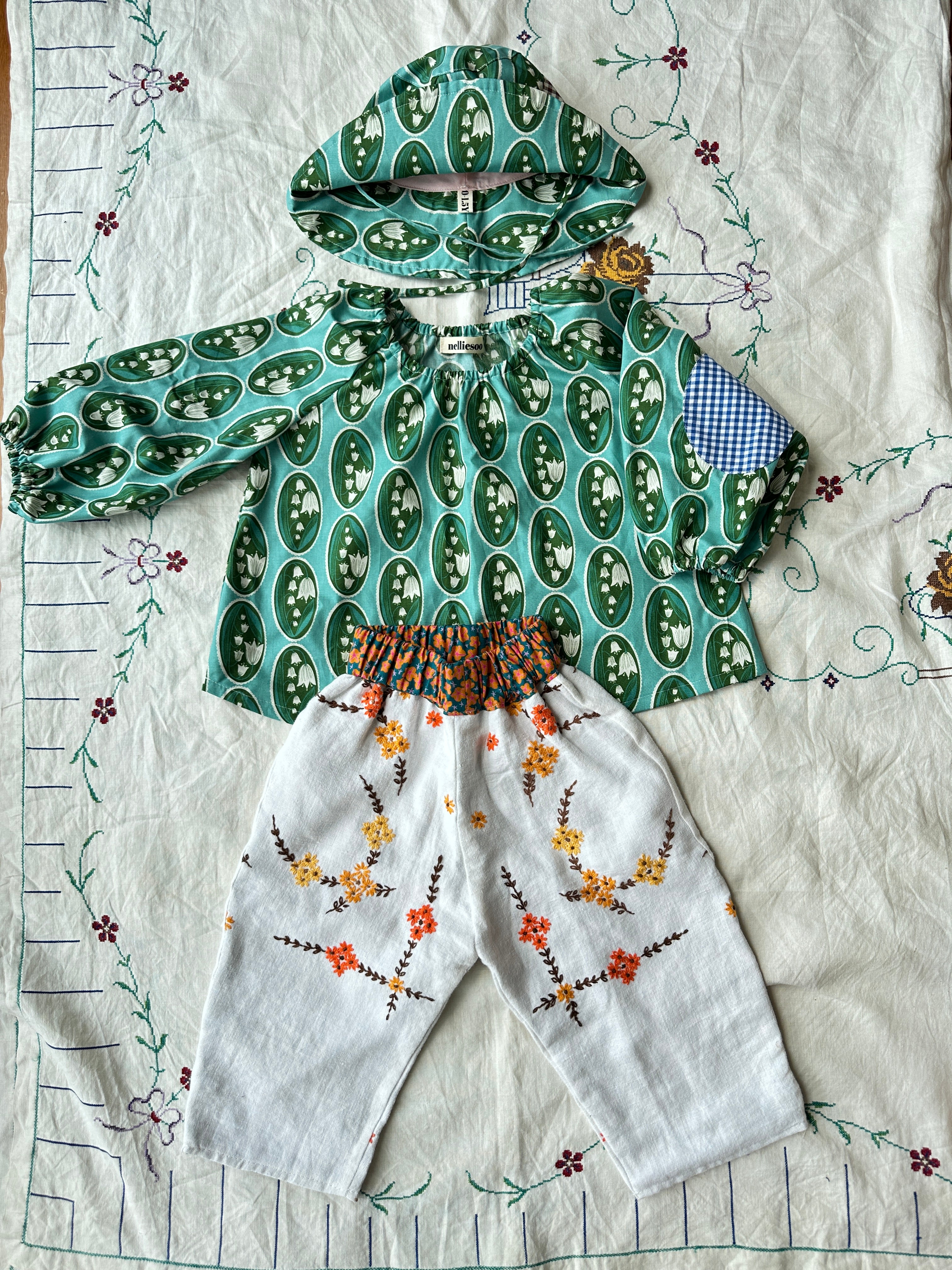 Kids Balloon Blouse | Lily of the Valley (Teal )