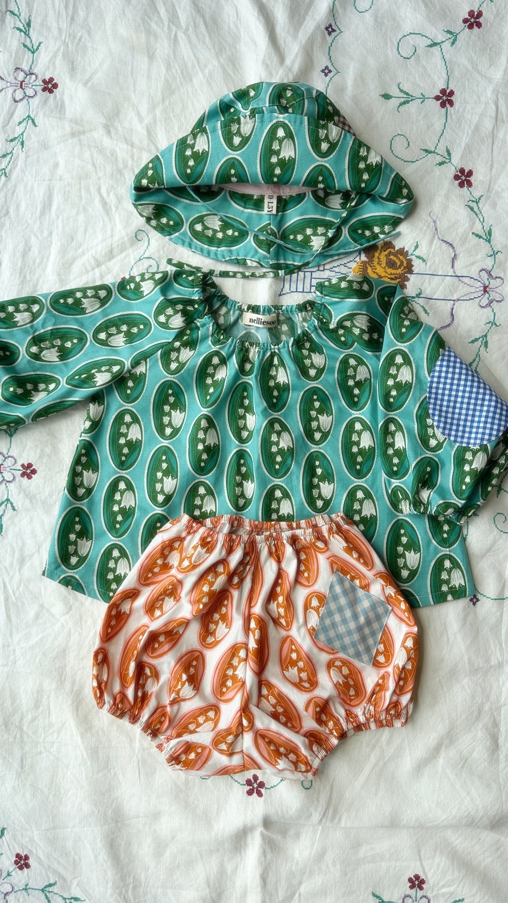 Kids Balloon Blouse | Lily of the Valley (Teal )