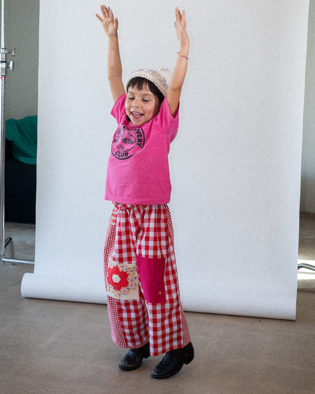 Patchwork Gojengee Pants- Red Multi