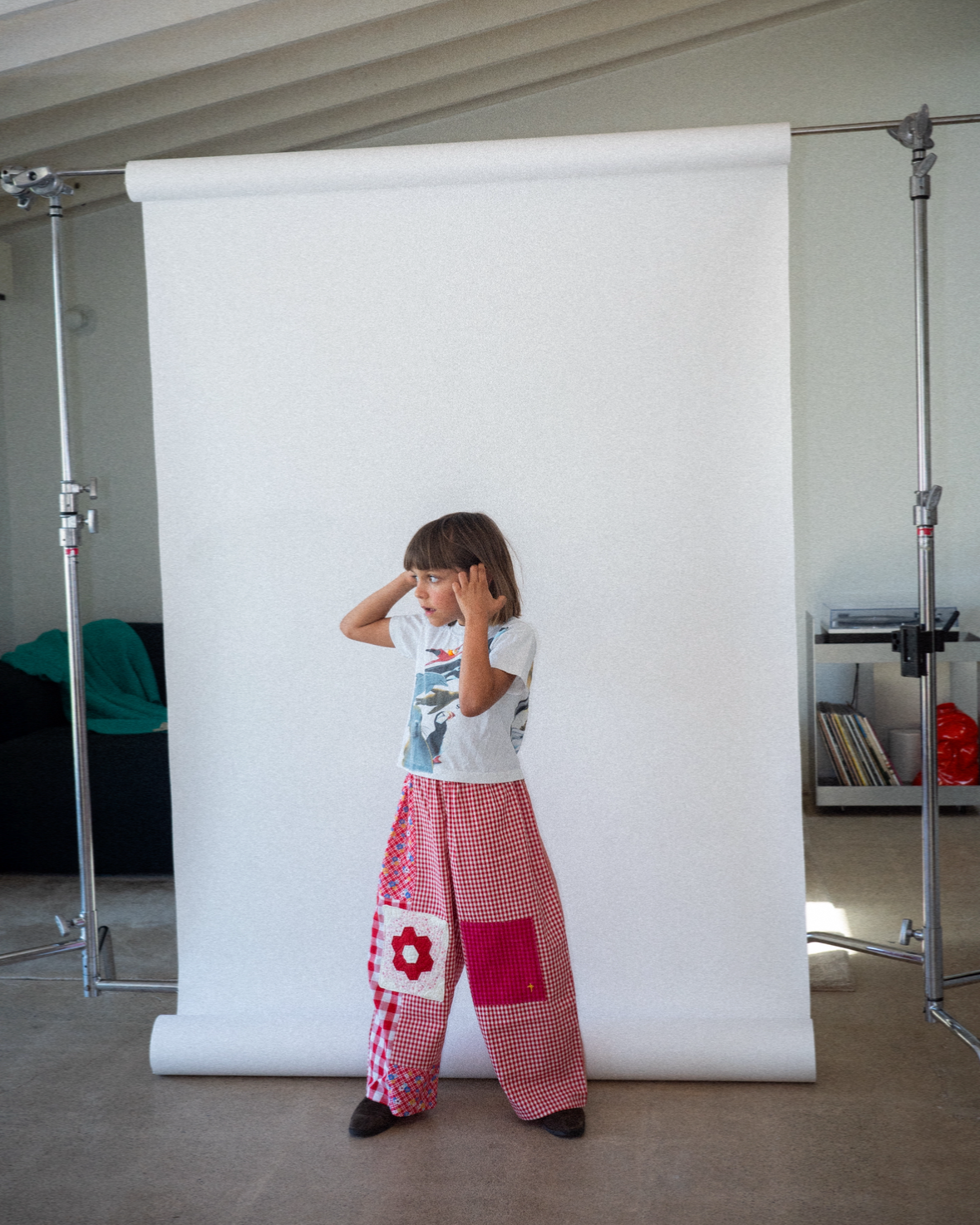 Patchwork Gojengee Pants- Red Multi