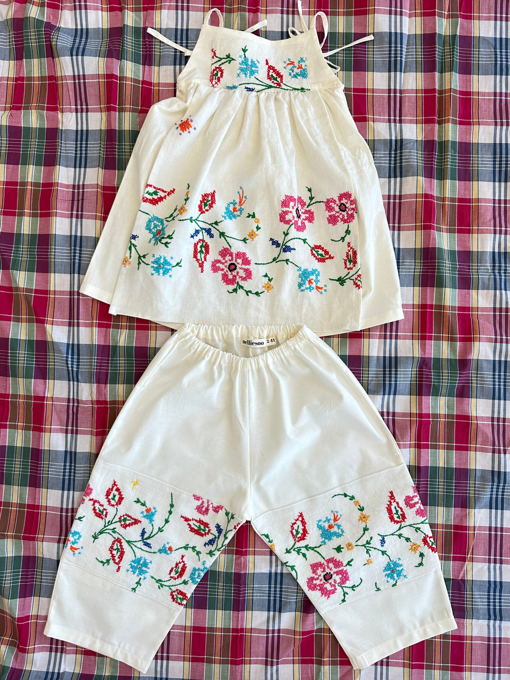 Nellie Dress set | Cross-Stitch Embroidery, Made to Order