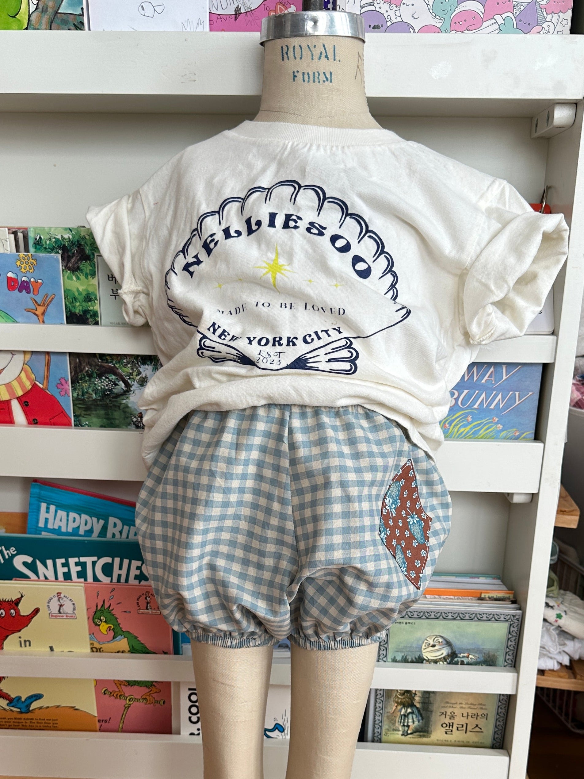 Bloomer Shorts | Dusty Blue Gingham