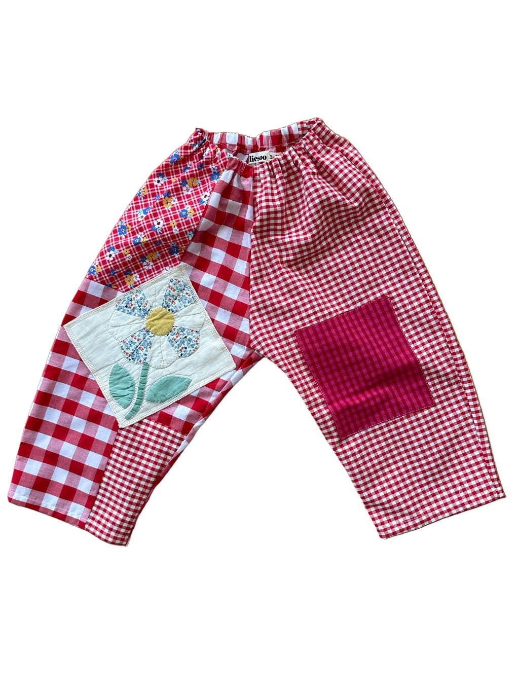 Patchwork Gojengee Pants- Red Multi