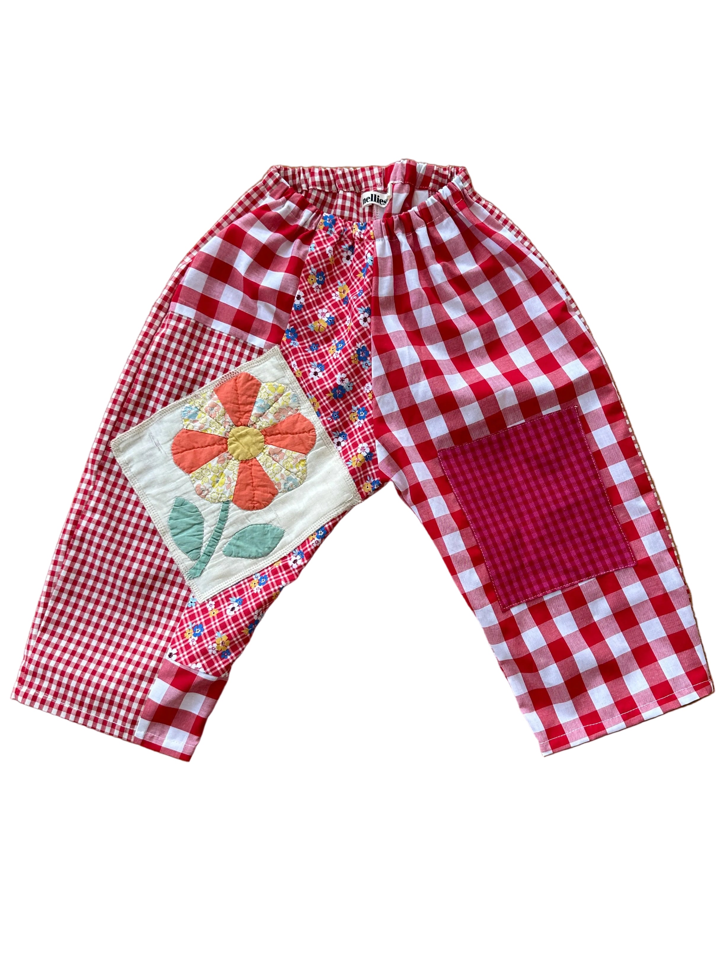 Patchwork Gojengee Pants- Red Multi