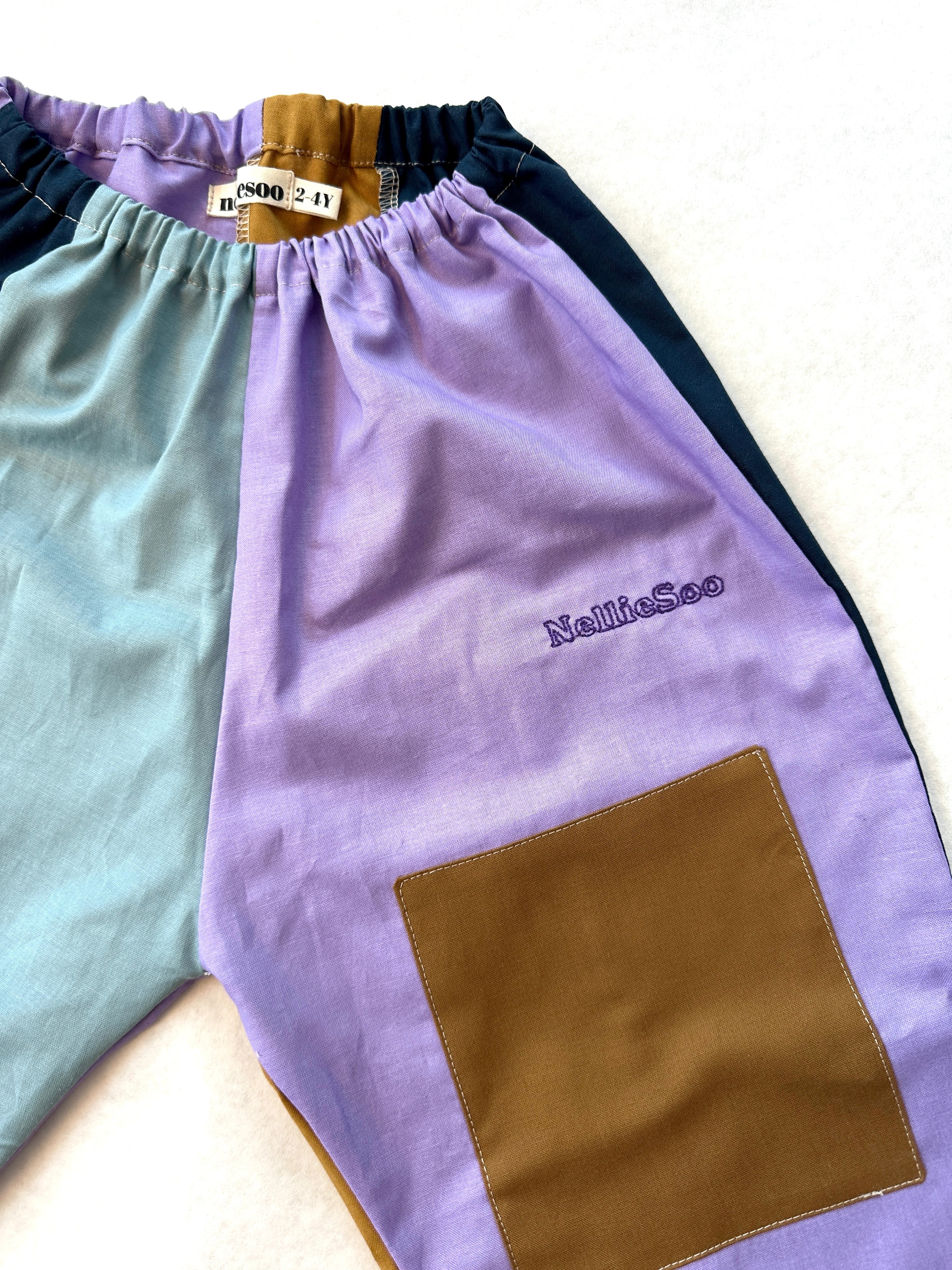 Gojengee pants-color block (Hydrangea)