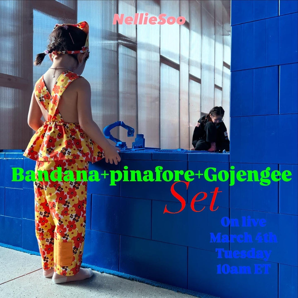 Cotton Bandana, Pinafore & Pants Set: Kids Layering Outfit