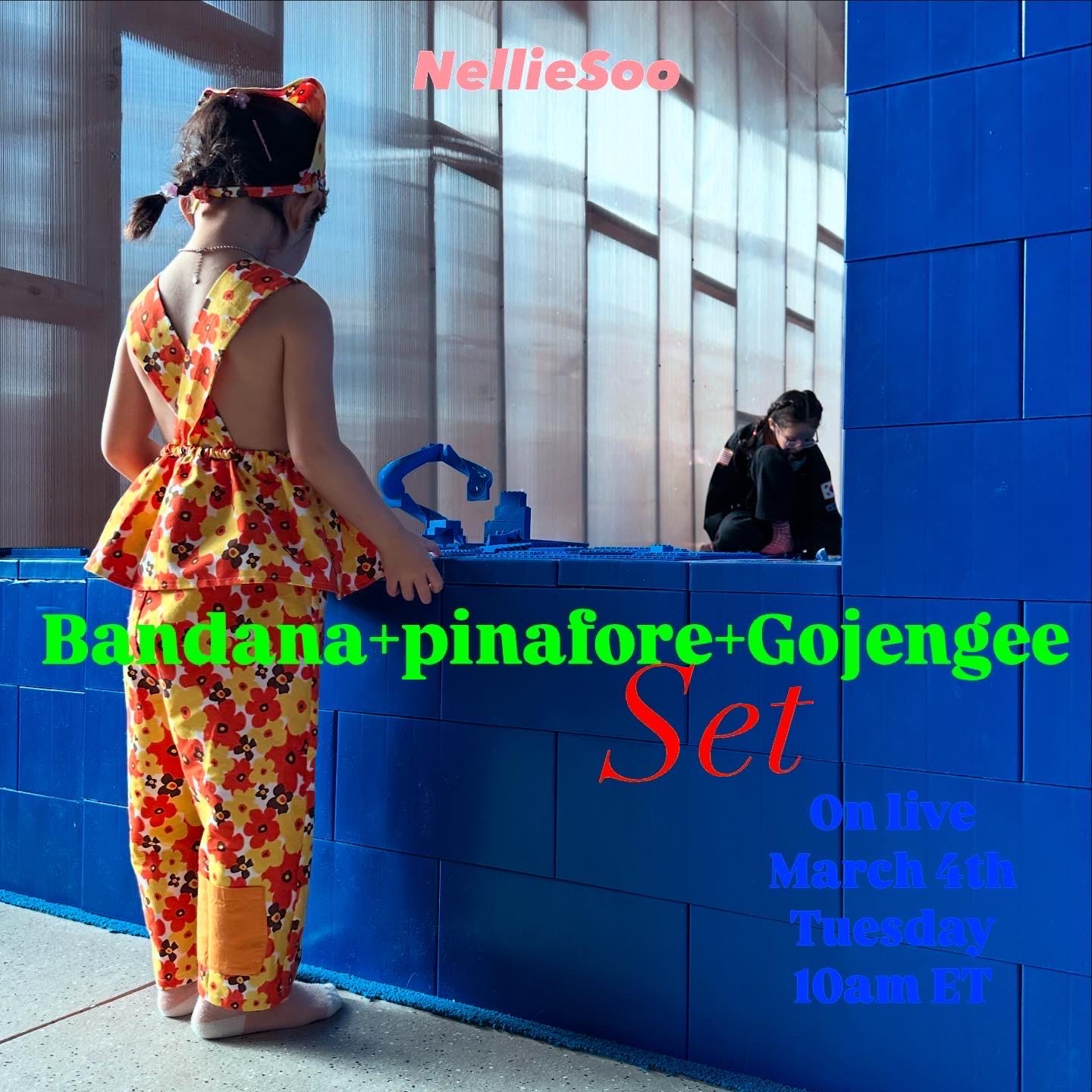 Cotton Bandana, Pinafore & Pants Set: Kids Layering Outfit