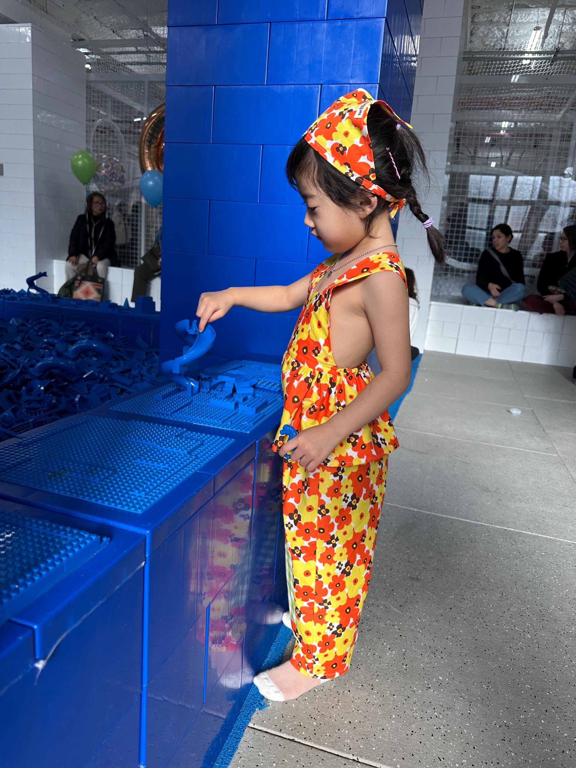 Cotton Bandana, Pinafore & Pants Set: Kids Layering Outfit