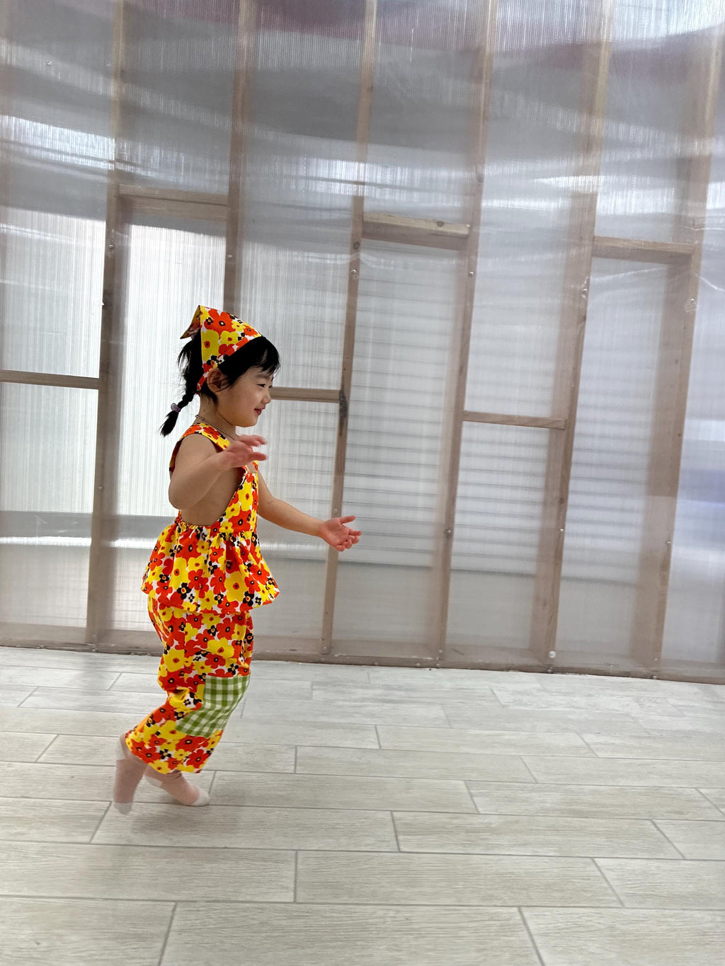 Cotton Bandana, Pinafore & Pants Set: Kids Layering Outfit