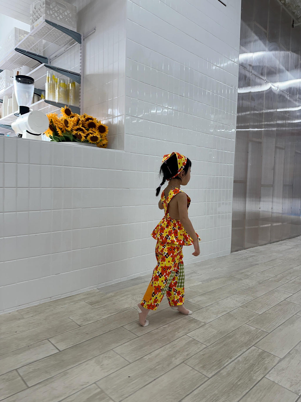 Cotton Bandana, Pinafore & Pants Set: Kids Layering Outfit