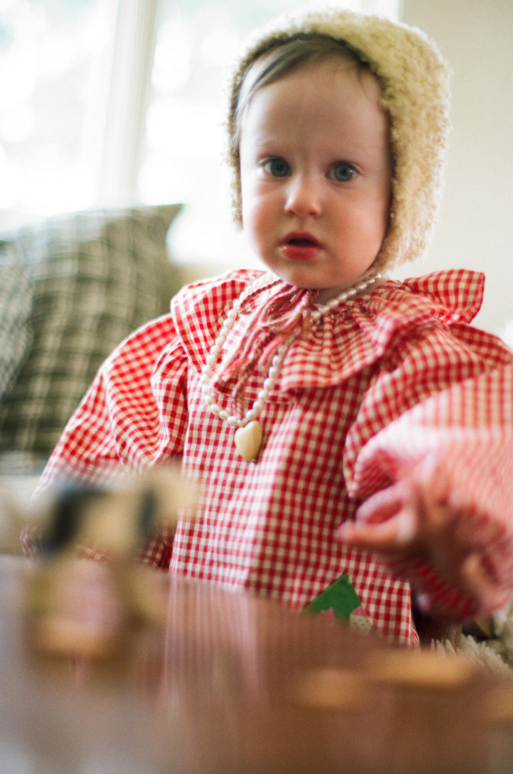 Ok-ja Blouse - Gingham Check (Picnic Red)
