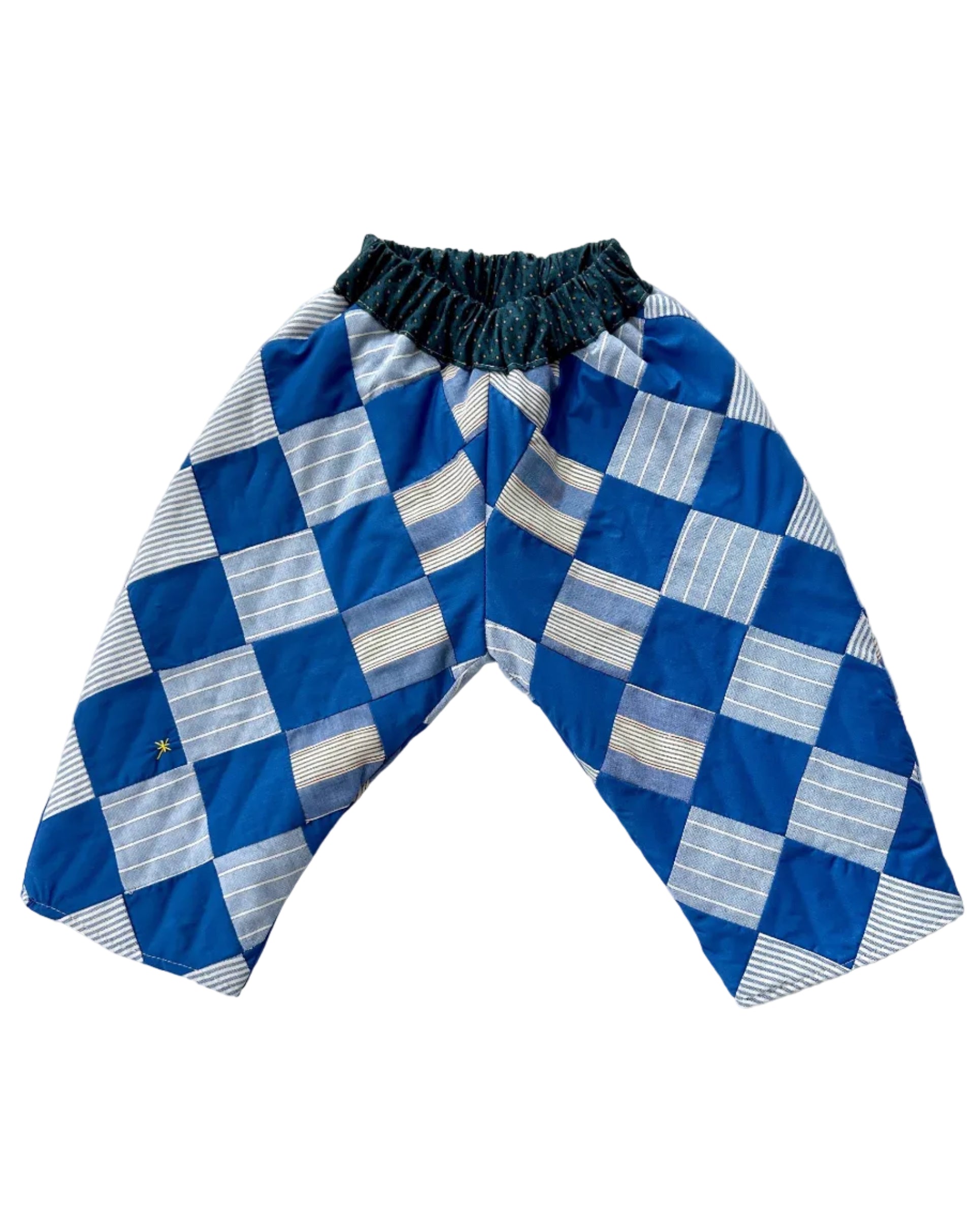 Quilt Gojengee Pants- Irish Chain (Nautical Blue)