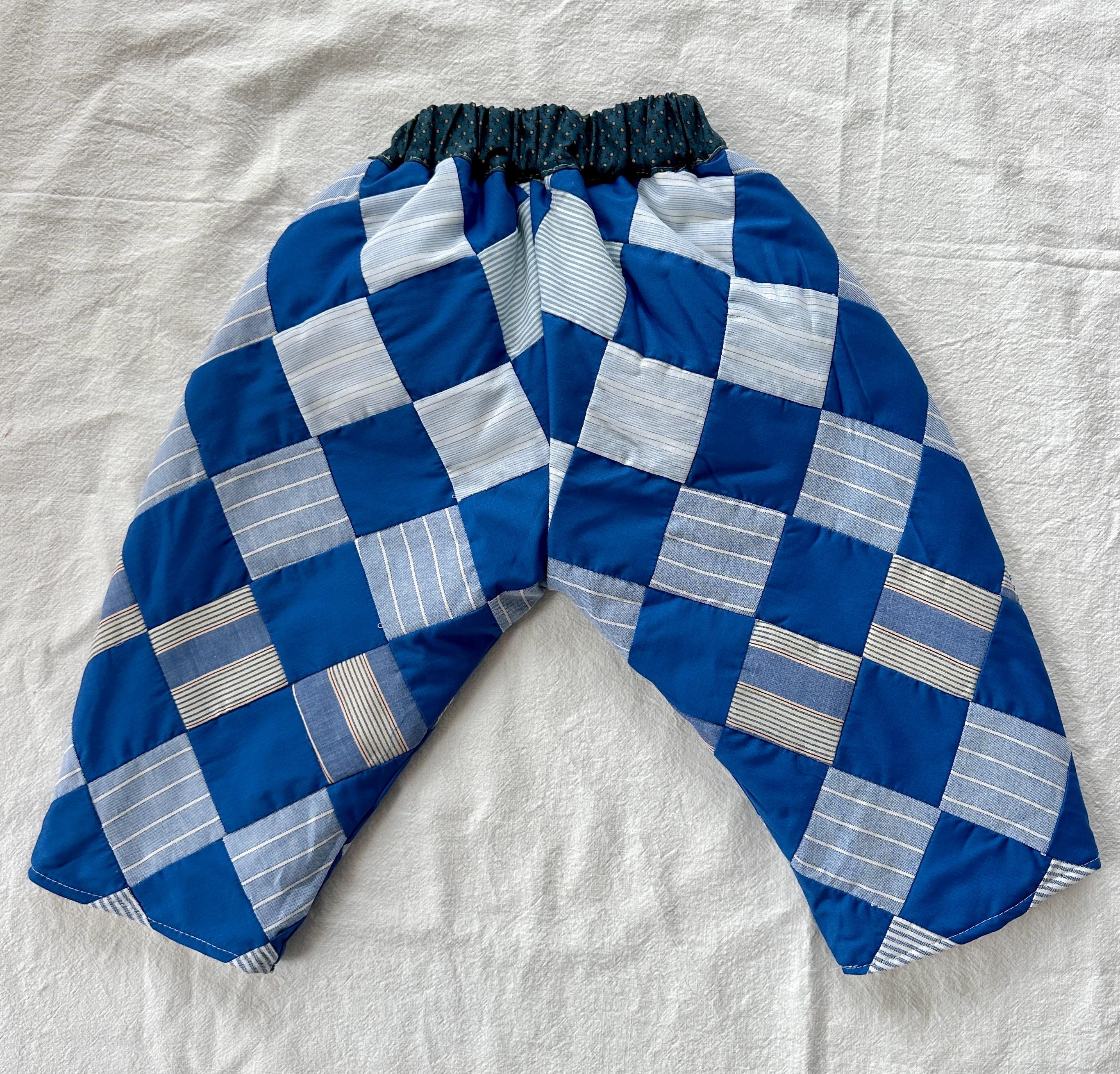 Quilt Gojengee Pants- Irish Chain (Nautical Blue)