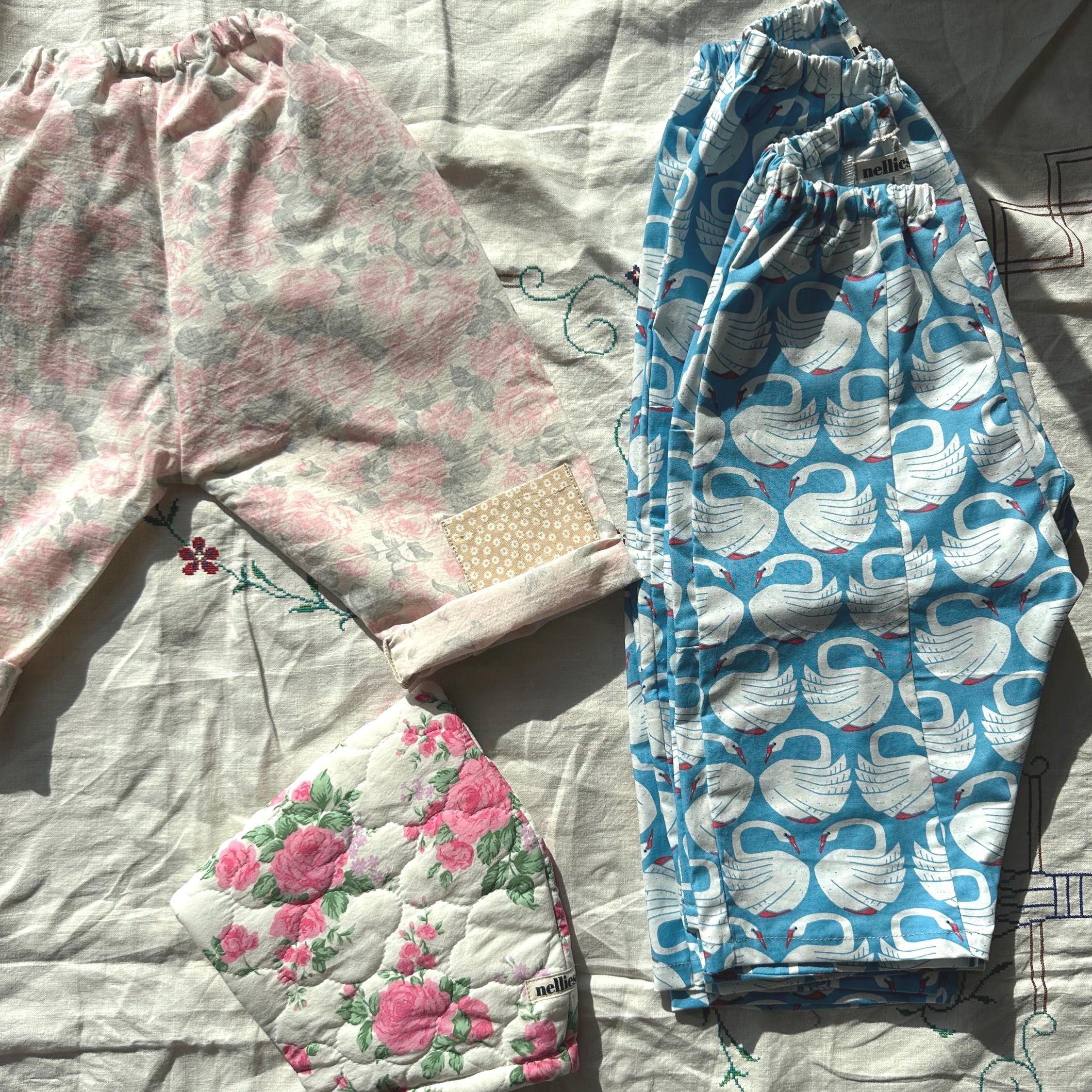 Patchwork Gojengee Pants: Upcycled Loving Swans, Kids