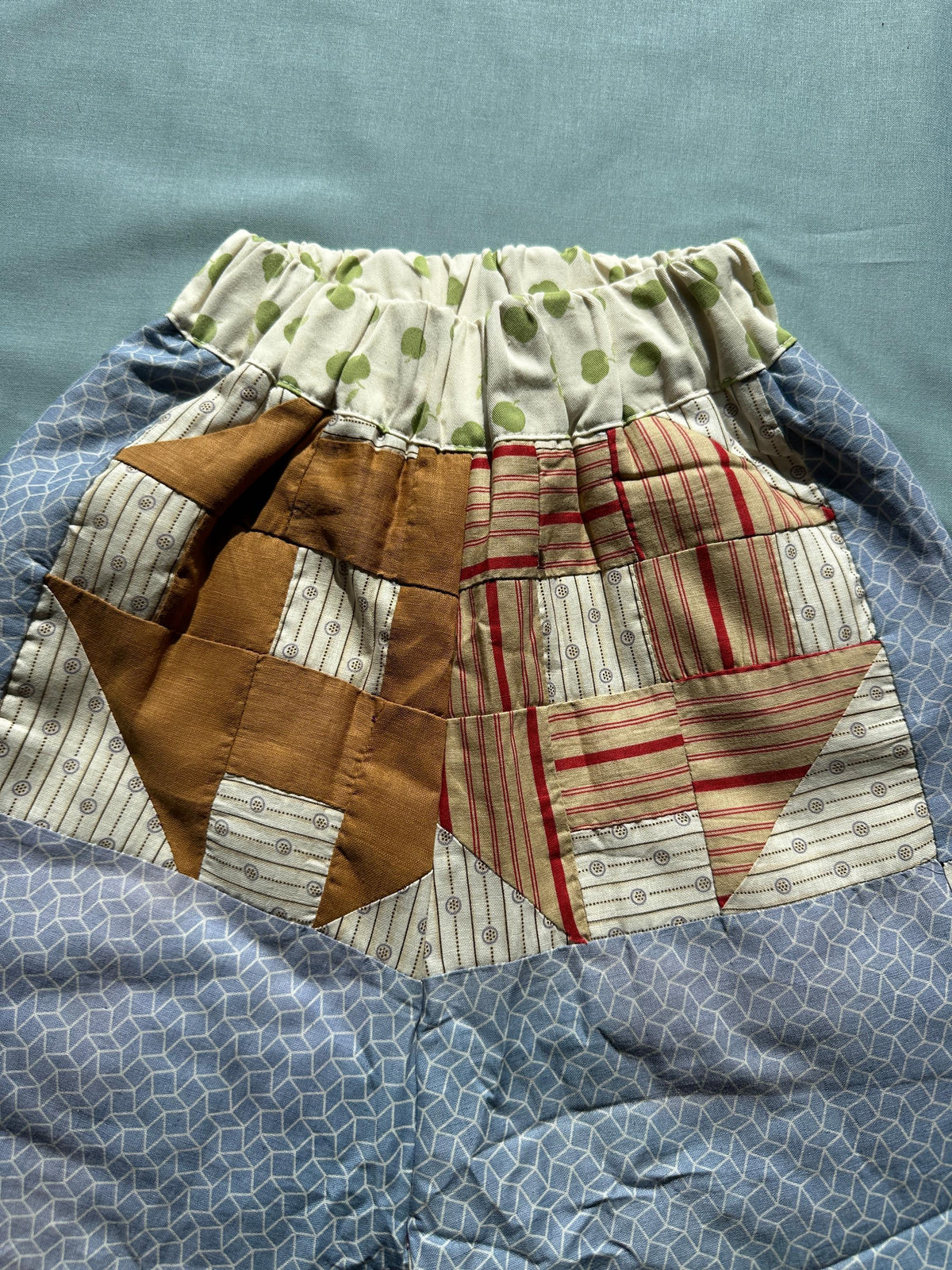 Quilt Gojengee Pants- Blue Ohio Star