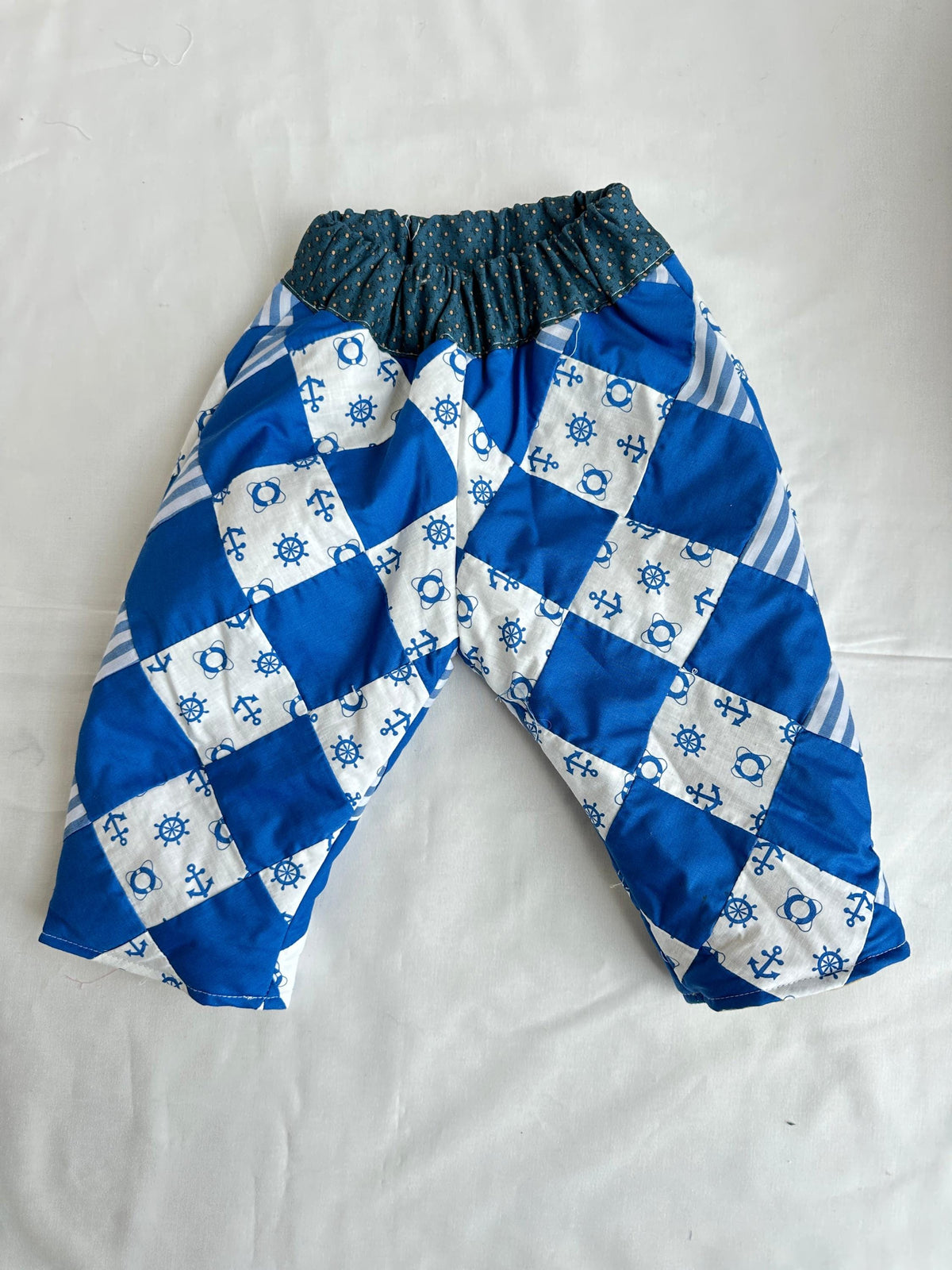 Quilt Gojengee Pants- Irish Chain (Nautical Blue)